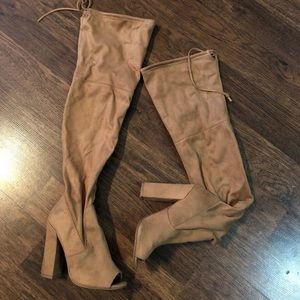 Steve Madden peep toe over the knee boots